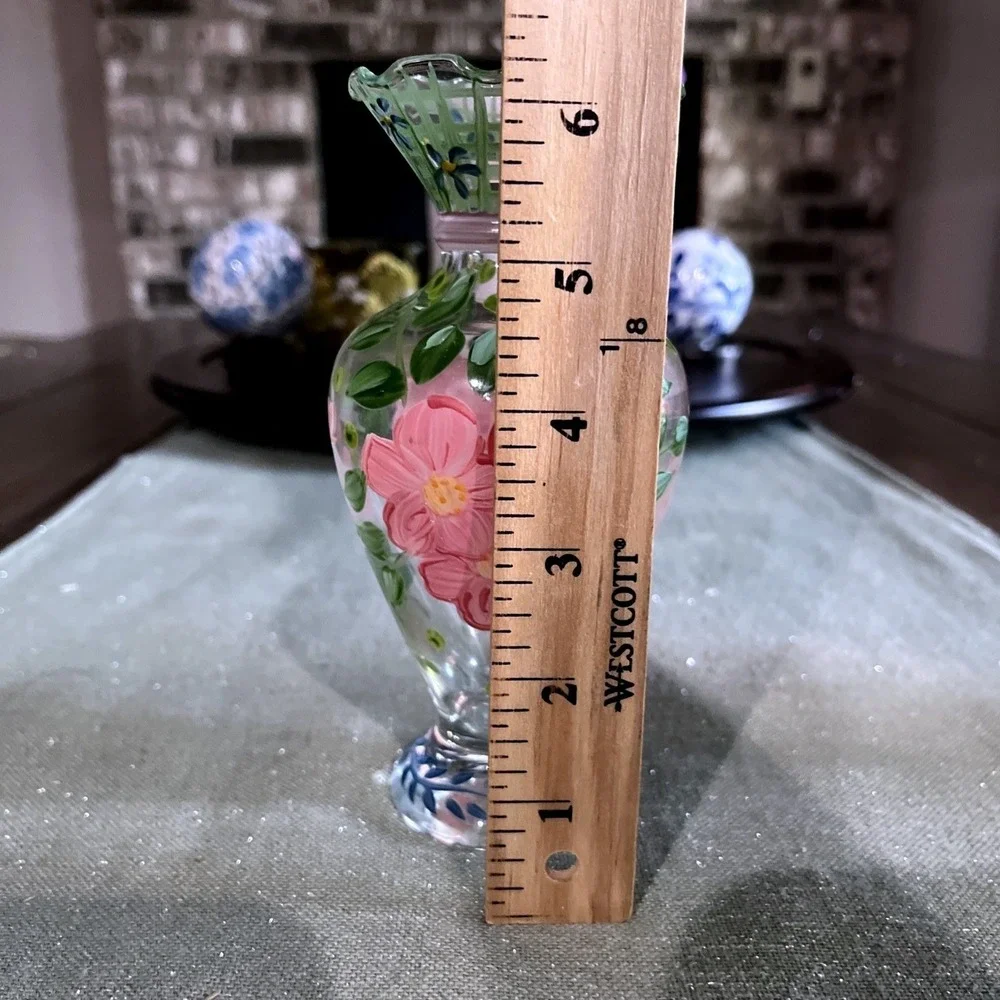 Tracy Porter Vintage Hand-Painted Glass Bud Vase~EUC
